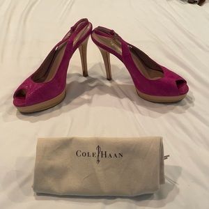 Fusha colored Cole Haan leather heels.